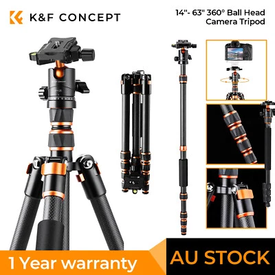 K&F Concept Professional 63" Carbon Fiber Camera Tripod Monopod C225C0 for DSLR - image 1 of 4