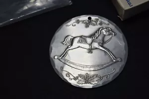 Vtg 1985 Wendell August Forge Aluminum Christmas Ornament Rocking Horse w/Box - Picture 1 of 2