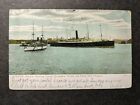 1907 Steamship SS IVIRNIA, CUNARD Line Naval Cover USS OLYMPIA Postcard 