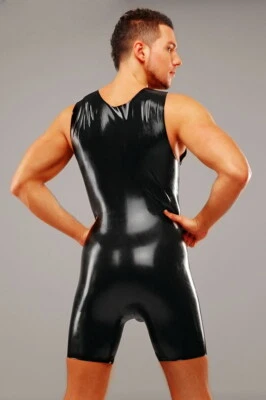 Latex Body Fetisso Herren Catsuit Overall Anzug Penishülle Penis Rubber Kondom