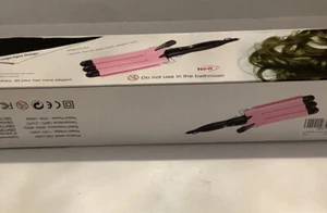 FERRO ARRICCIACAPELLI JUNMA ELECTRIC HE-19 TRIPLA ASTA ROSA/NERO 25mm 98W senza pennino - Foto 1 di 6