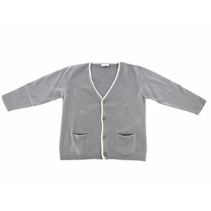 A47 cardigan bimbo BOY IL GUFO cotton grey sweater kids - Picture 1 of 4