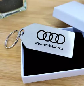 Quattro Style Schlüsselring, Quattro Schlüsselanhänger, Edelstahl, lasergeschnitten + geätzt - Bild 1 von 2