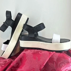 Sorel Cameron schwarz-weiß 2 1/2 Zoll Plateau Sandalen W 6 1/2 - Bild 1 von 16