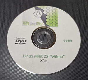 Linux Mint 22 "Wilma" Xfce Edition Live CD Bootable DISC Linux OS x86 64bit - Picture 1 of 2