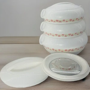 Insocore Insulated Food Storage Containers Nesting 3 Bowl Set W/ Lids & Dividers - Picture 1 of 11