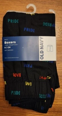 Old Navy Men's SMALL Boxer Shorts PRIDE Boxers Underwear LGBTQ Black Multi 31824 - Image 1 of 4