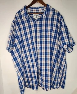 HERREN HB HARBOR BAY COOL AND DRY BLAU KARIERTES HEMD GRÖSSE 4XL - Bild 1 von 5