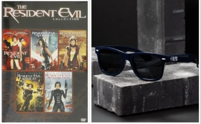 🧟 Resident Evil DVD Collection + R.P.D. Sunglasses – 5 Films + Official Merch! - Image 1 of 4