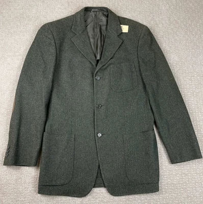 NWT Ermenegildo Zegna Blazer Mens 38R Cashco Green 3 Button Coat Chore Leather - Image 1 of 4