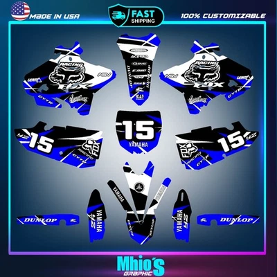 Se adapta a Yamaha YZ 125-250 2015 2016 2017 2018 2019 2021 kit gráfico Foto 1 de 4