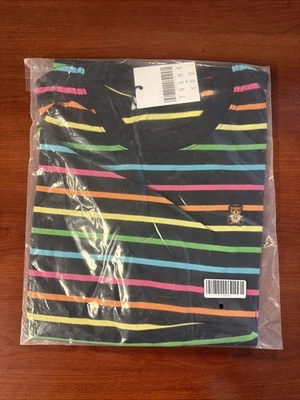 Camisa Teddy Fresh Cuello Redondo Arco Iris Rayas Manga Corta Grande Nueva Foto 1 de 3
