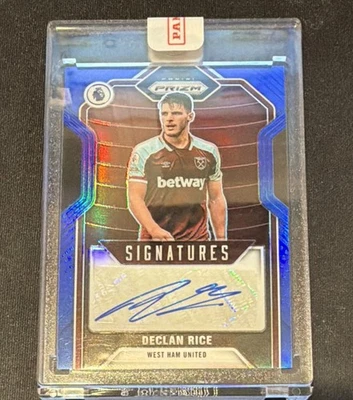 2021-22 Panini Prizm Premier League Soccer Blue Auto Declan Rice West Ham United - Image 1 of 2