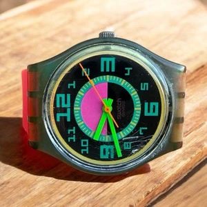Reloj Pulsera Suizo Swatch AG 1988 Vintage GREENROOM GN103 Original - Imagen 1 de 11