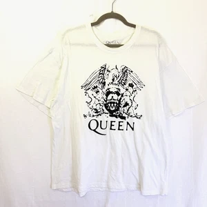 Camiseta Queen Official Merch Adulto Talla XL Blanco/Verde Cresta Logo Rock Tee - Imagen 1 de 7