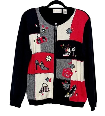 Cárdigan Vintage Coquette Y2K Novedad Cremallera Completa Mujer Talla L Ecléctico Kitschcore Foto 1 de 4