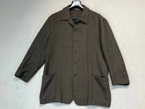 VTG Vestimenta Brown Linen Italian Lightweight Jacket Large See Measurements - Picture 1 of 7