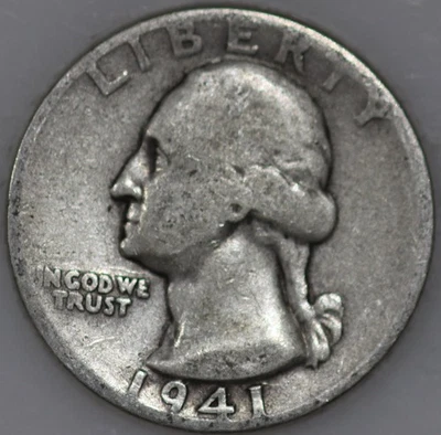 * 1941-P Washington Quarter 90% Silver As Shown - Image 1 of 2
