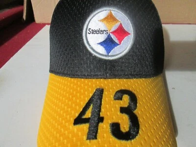 Sombrero juvenil NFL Troy Polamalu Steelers parece sin usar totalmente ajustable para la mayoría Foto 1 de 4