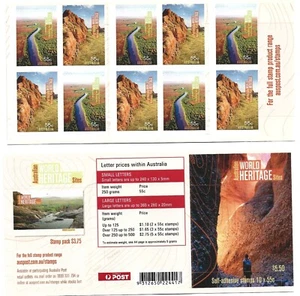 Booklet World Heritage. 10 x 0.55 Stamps Front, Back shown. 1 Booklet - Picture 1 of 1