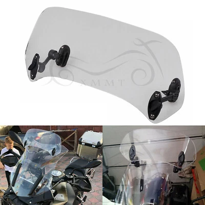 Adjustable Windshield Windscreen Clip On Extension Air Deflector For Harley Dyna — 第 1/4 张图片