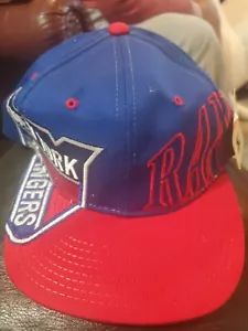Vintage New York Rangers Hat/Cap Snap Back NHL Starter Big Logo Blue Red NWT - Picture 1 of 5