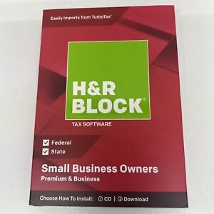 H&R Block Tax Software Premium & Business 2018 -Small Business Owners *new*