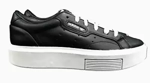 Adidas Sleek Super Core Black White Platform Shoes EE4519 Women's Sizes 7.5 - Picture 1 of 6