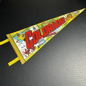 Vintage COLORADO STATE Souvenir Felt Pennant Flag 25” Tourist 1970s - Picture 1 of 10