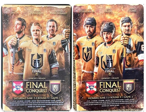 2023 VEGAS GOLDEN KNIGHTS STANLEY CUP FINAL POSTERS R4 GAMES 1 & 2  **NEW** Cover