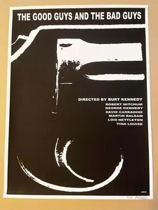 Kunst Filmplakat für Good Guys Bad Guys. Kennedy Film.Revolver.Signiert.21/50 - Bild 1 von 2