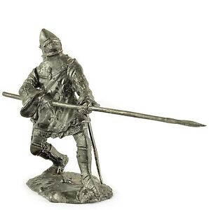 France. Knight 15Cen Tin toy soldiers. 54mm miniature figurine. metal sculpture