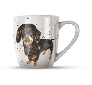 Dachshund Splatter Weiner Dog Bone China Cup Mug Collectible UK Gift Boxed - Picture 1 of 1