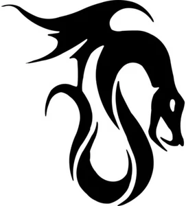 Winged Serpent Vinyl Sticker Decal Dragon Snake - Choose Size & Color - Picture 1 of 2