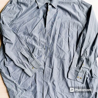 Camisa de vestir Harbor Bay HB para hombre 3XLT gris/blanco grande alta manga larga abotonada Foto 1 de 4