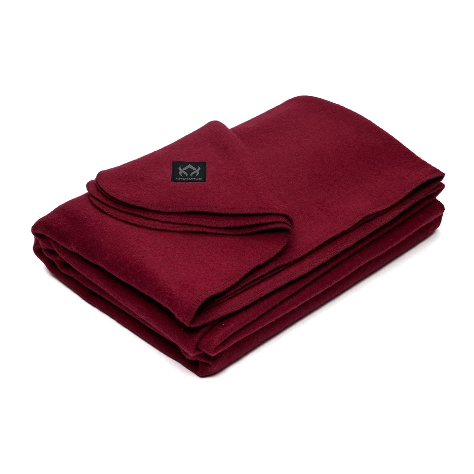 Arcturus Wool Blanket - 4.5 lbs, Warm, Washable, 64" x 88" (Wine) - Image 1 of 4