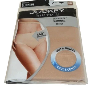 New womens 3XL Jockey SeamFree Slimming Brief 2 Pack Beige - Picture 1 of 2