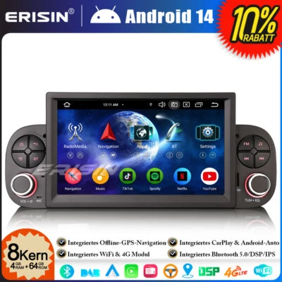 8-Kern DAB+ 64GB Android 14 Autoradio GPS Navi für Fiat Panda MK3 CarPlay CANbus - Bild 1 von 4