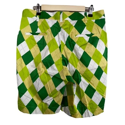 Loudmouth Golf Shorts Men's size 36 Argyle Green Yellow White - Image 1 of 4