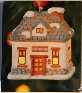 Dickens Village Bell Lites - "Rooms For Hire" - Porcelain Bisque Ornament - New - Picture 1 of 10