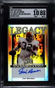 Hoja de metal Jim Brown 2023, automático, colección Legacy, plata, serie #24/25, corte - Imagen 1 de 2