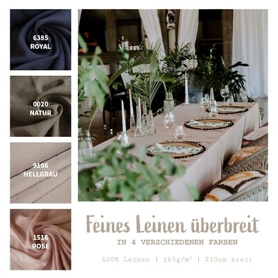 Leinen Meterware überbreit - feiner Leinenstoff Vorhänge, Tischdecken *ab 50cm - Bild 1 von 4