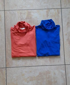 Damen Set von Piu Piu 2 Rollkragenshirt Gr. M Orange und Blau 90% Viscose Top - Bild 1 von 16