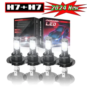 4x H7+H7 LED Combo Headlights High Low Beam Kit Bulbs For Smart Fortwo 2008-2015 - Picture 1 of 24