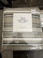 Stone Cottage Quilt Set 2-Pcs 68"x88" Machine Wash Bedroom Linen Polyester Beige