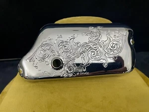 VESPA PX CARB BOX LID CHROMED CUSTOM HAND ENGRAVED EARLY TYPE (PRE-AUTOLUBE) - Picture 1 of 10