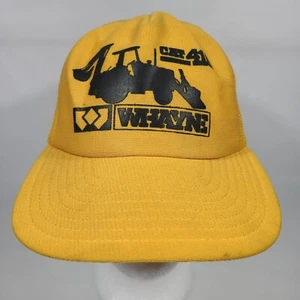 Whayne CAT 416 Backhoe Caterpillar Trucker Hat Yellow Mesh Snapback Cap - Picture 1 of 11