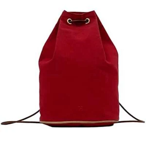 Hermes Backpack Porochon Mimil PM ec-22391 Red Mini Light Cotton Canvas Leather - Picture 1 of 10