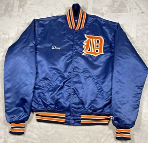 Detroit Tigers Vintage 80s Starter MLB Satin Bomber Jacket - XL "DAN" - Picture 1 of 24