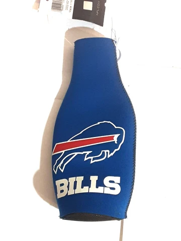 1 BUFFALO BILLS BOTTLE HOLDER COOZIE KOOZIE COOLER WITH ZIPPER Cover